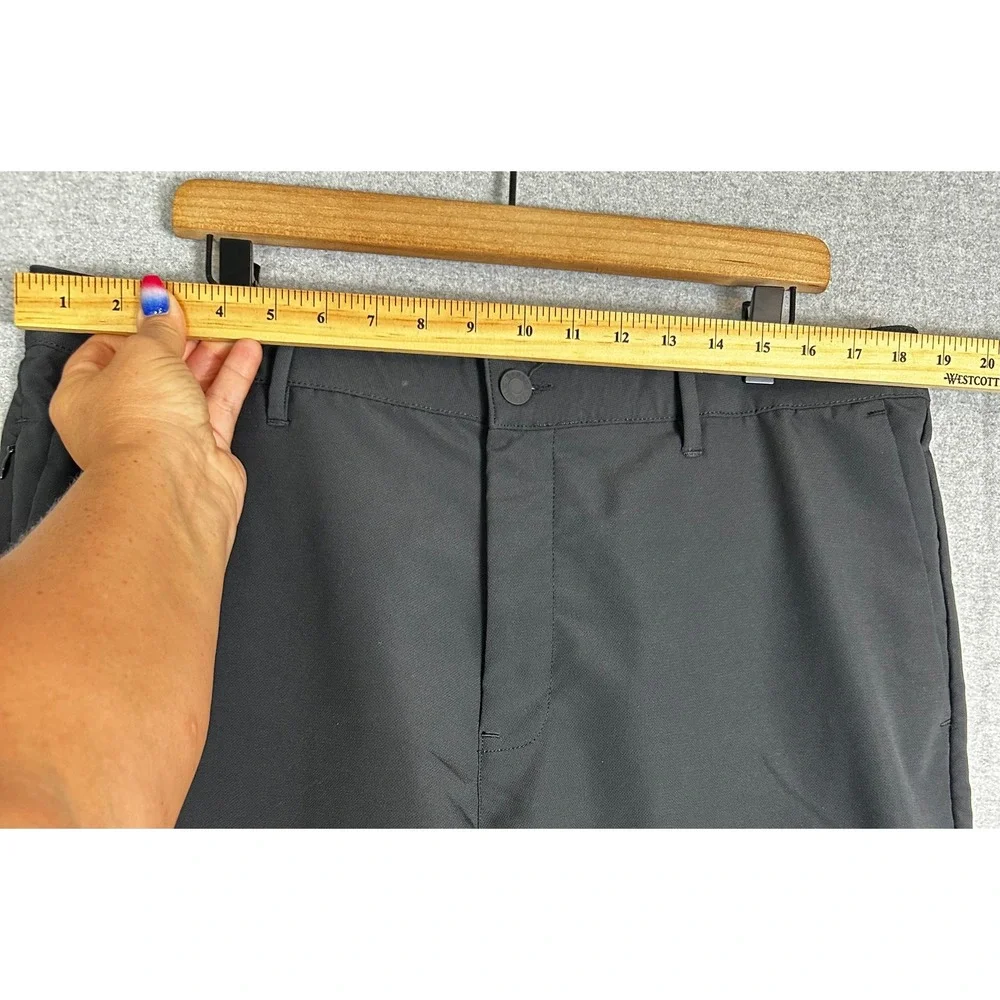 Banana Republic Performance Flat Front Pant Mens 38x30 Black Straight Trousers